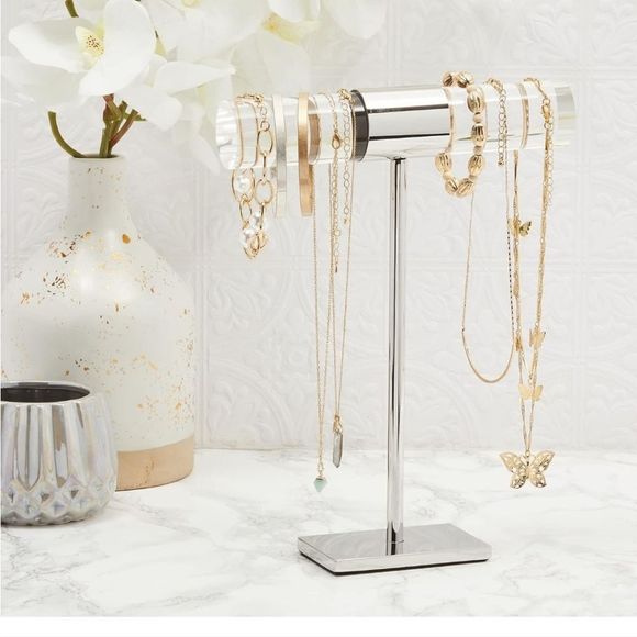 At Home Large T-Bar Acrylic Jewlery Stand - Picture 1 of 7